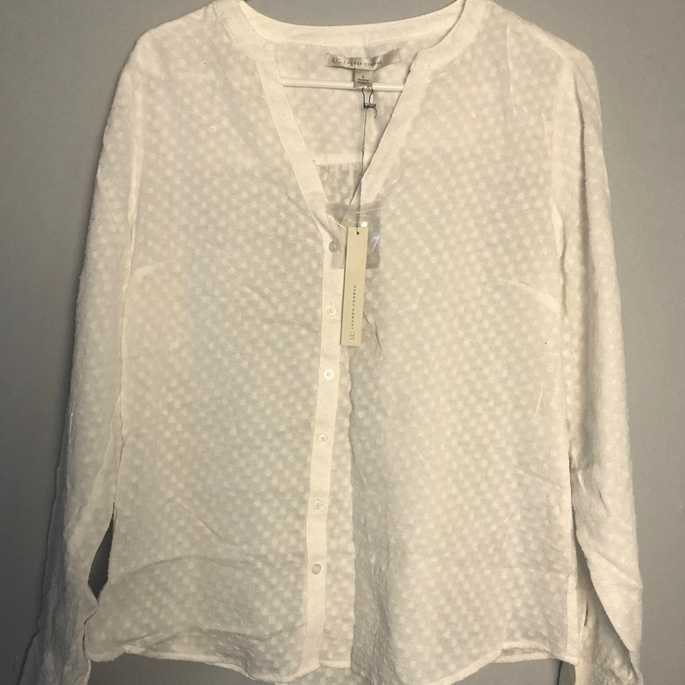 NWT Lauren Conrad White Button Up Blouse